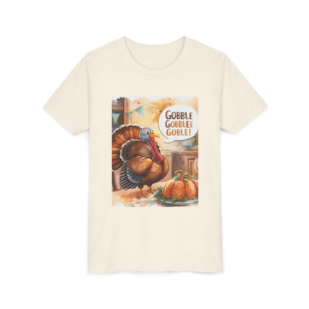 Thanksgiving Turkey Youth Tee, Gobble Gobble Shirt, Kids Thanksgiving Apparel, Fall Celebration Tee, Funny Turkey Shirt