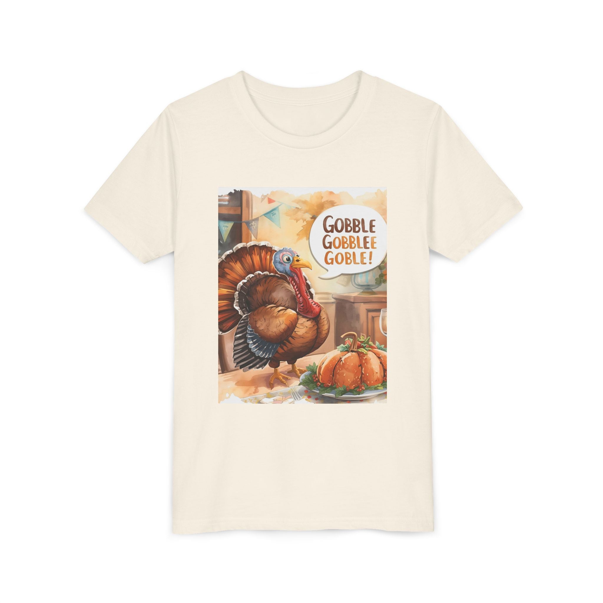 Thanksgiving Turkey Youth Tee, Gobble Gobble Shirt, Kids Thanksgiving Apparel, Fall Celebration Tee, Funny Turkey Shirt