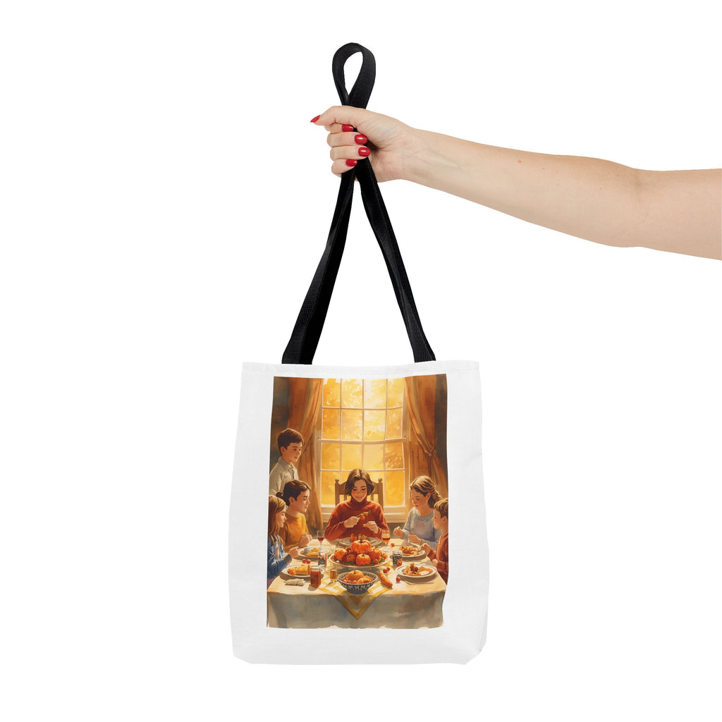 Artistic Family Dinner Tote Bag | Unique AOP Design for Gatherings, Picnics, Gifts, Home Decor, Everyday Use
