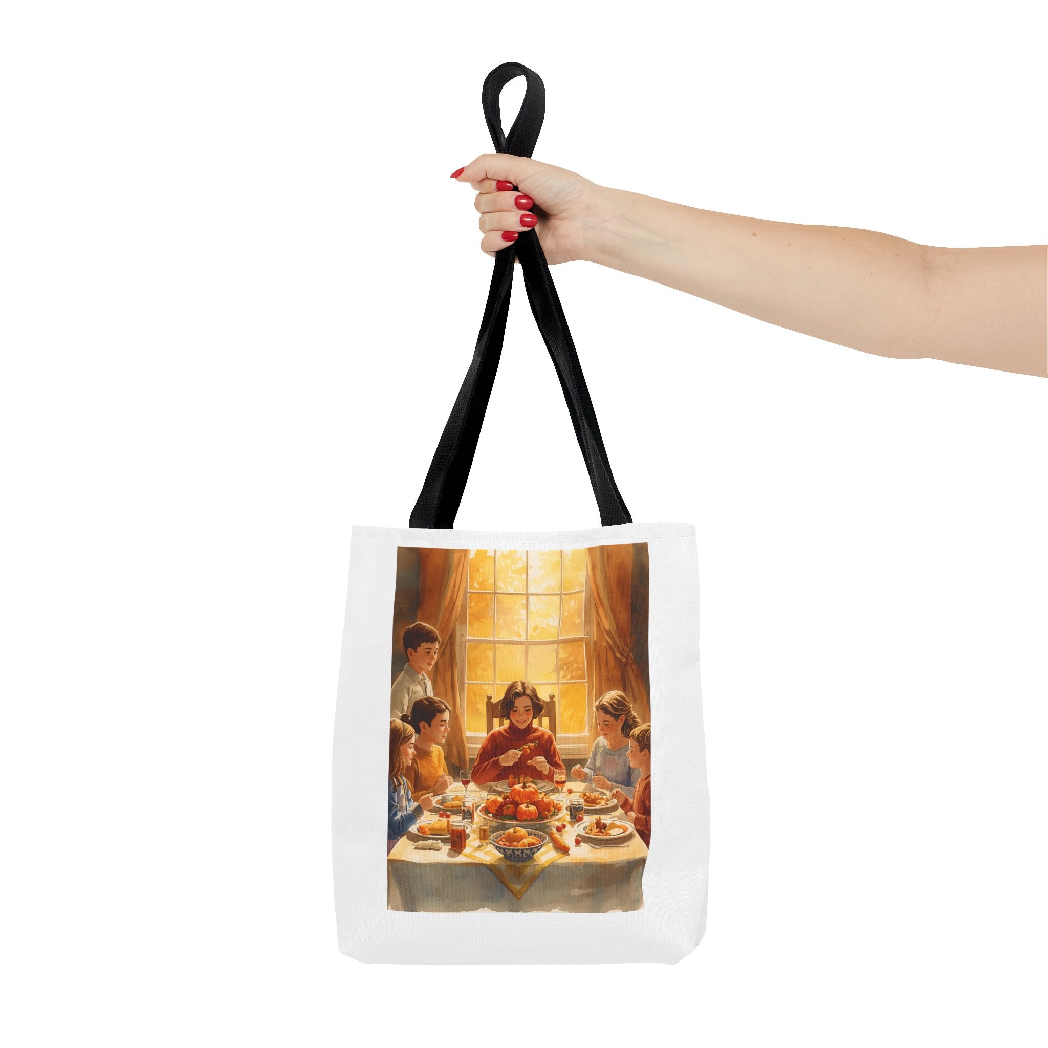 Artistic Family Dinner Tote Bag | Unique AOP Design for Gatherings, Picnics, Gifts, Home Decor, Everyday Use