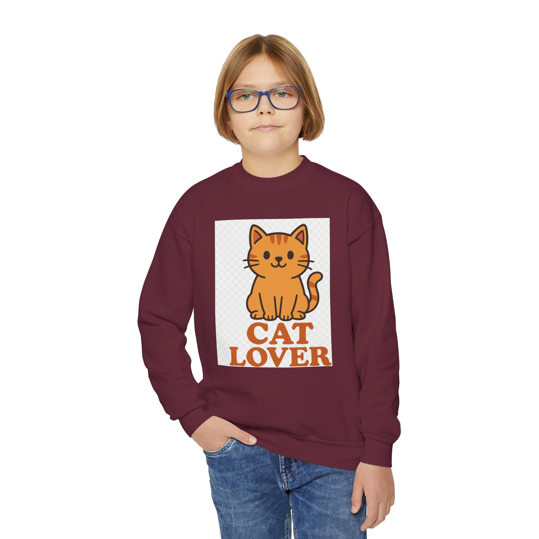 Cat Lover Youth Crewneck Sweatshirt