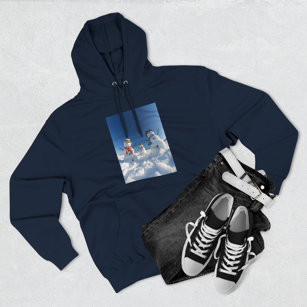 Cozy Fleece Hoodie with Fun Snowmen Design, Winter Wear, Gift for Christmas, Birthday Present, Casual Outfit, Hoodie for Snow Lovers