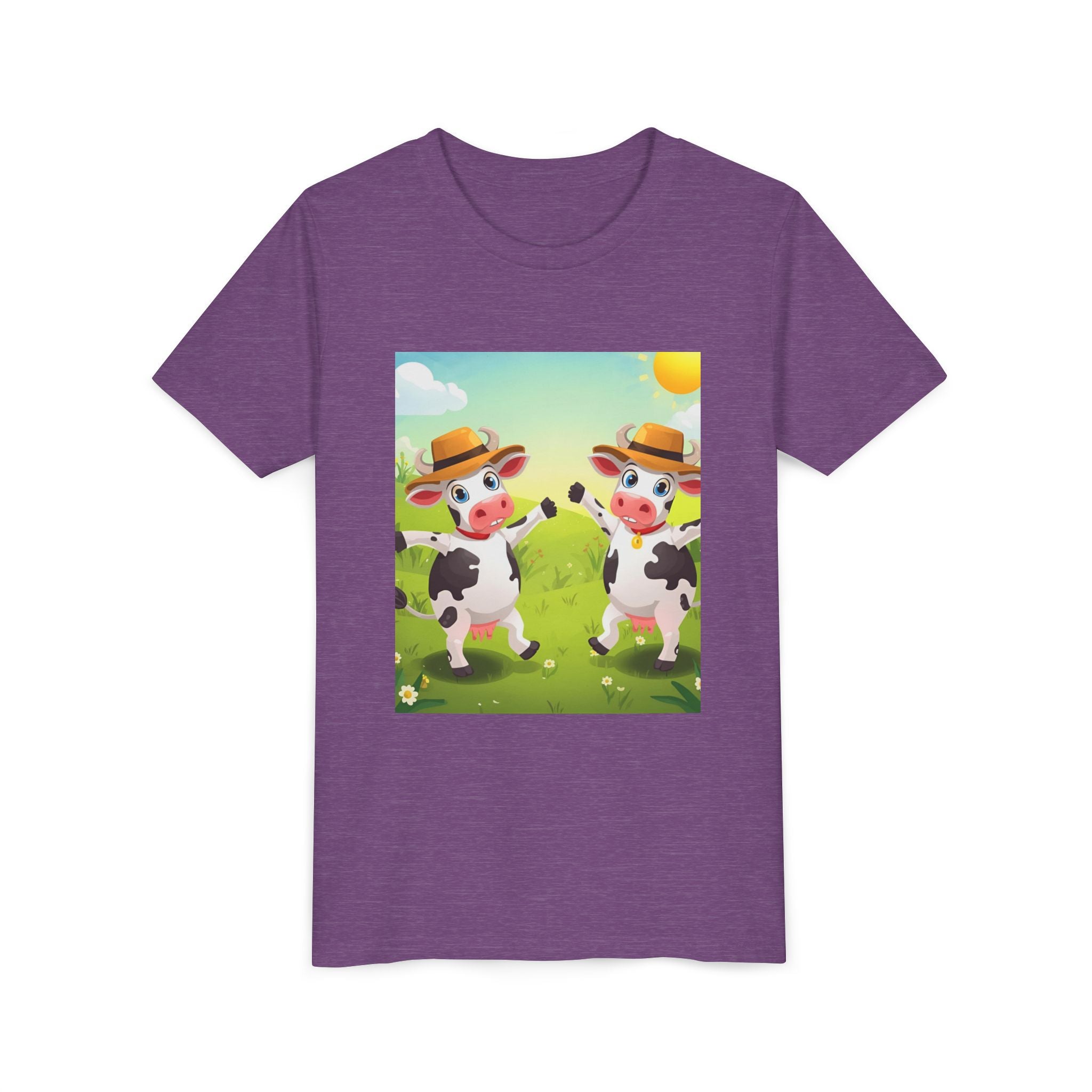 Cute Cow Fun Farm Youth Short Sleeve Tee