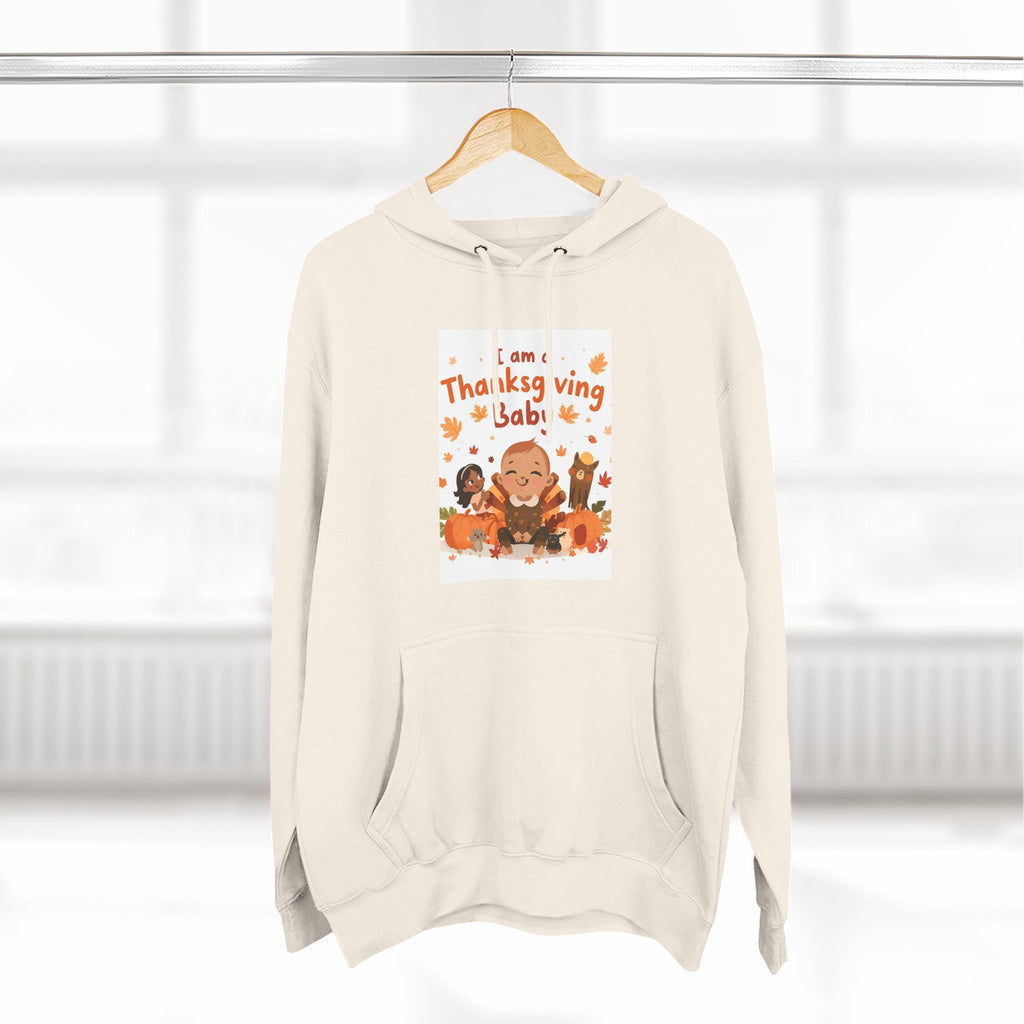 I Am A Thanksgiving Baby Three-Panel Fleece Hoodie