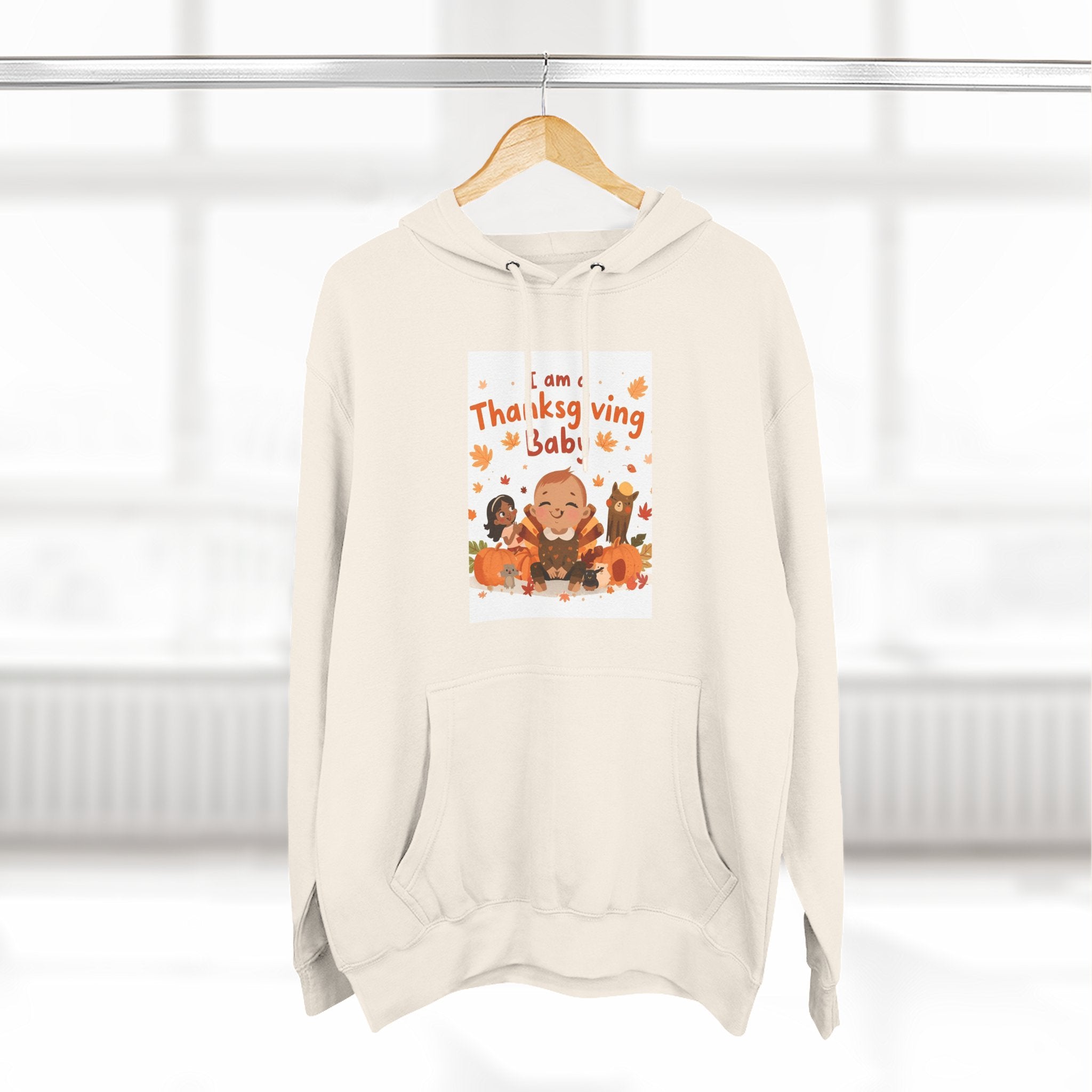 I Am A Thanksgiving Baby Three-Panel Fleece Hoodie