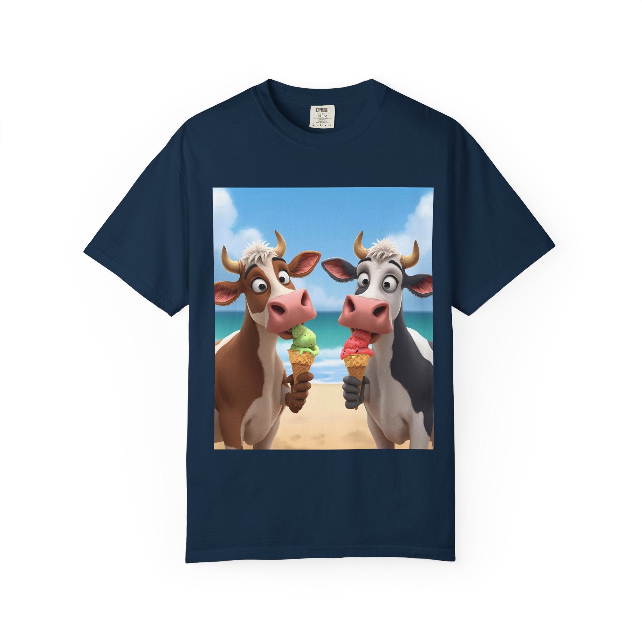 Beachy Cow Unisex Garment-Dyed T-shirt