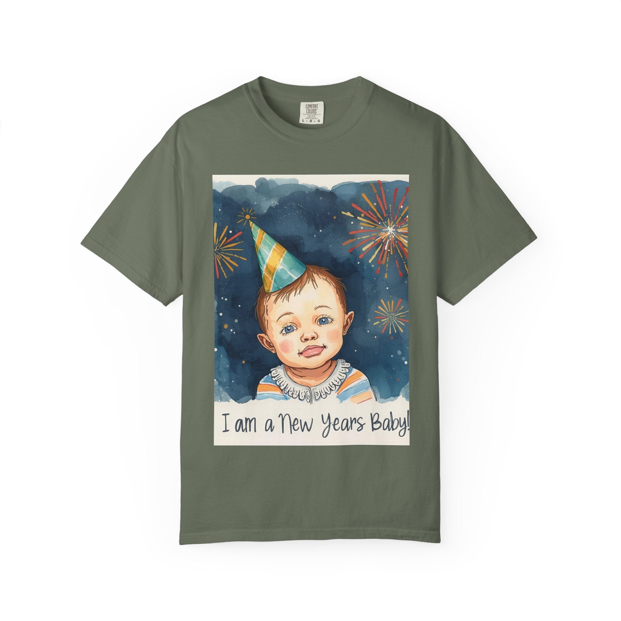 New Year's Baby T-Shirt, Unisex Garment-Dyed Tee, Cute Holiday Shirt, Baby Celebration Apparel, Party Outfit, New Year Gift