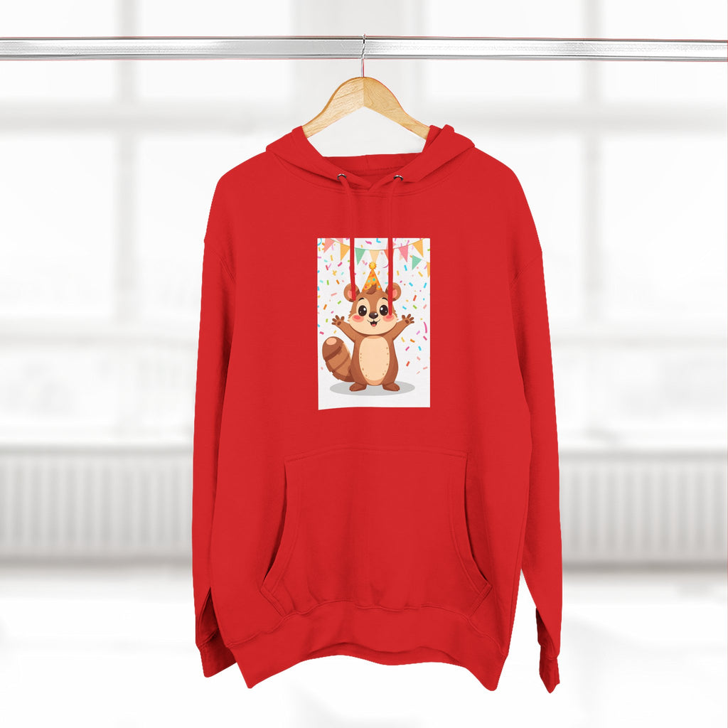 Party Animal With Squirl Three-Panel Fleece Hoodie
