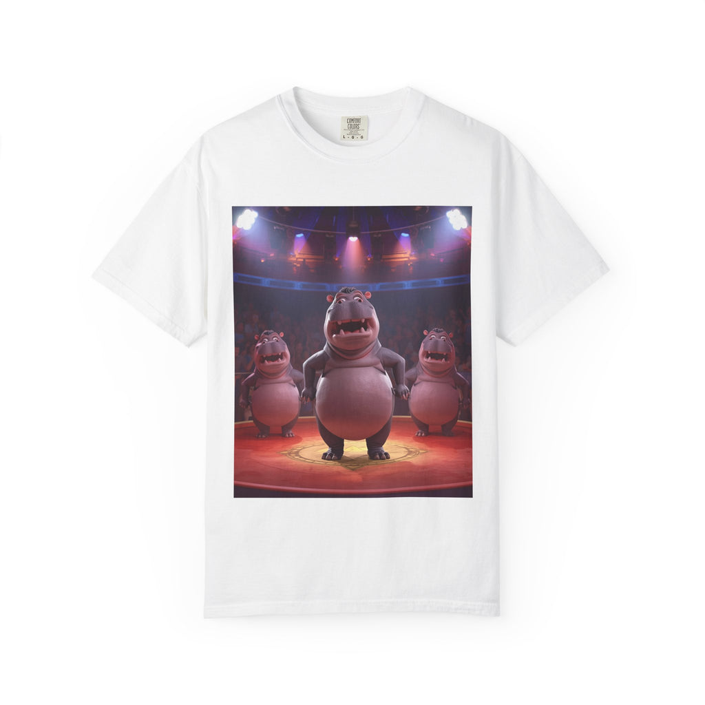 Fun Hippo Performance T-Shirt, Unisex Cotton Tee, Cartoon T-shirt, Gift for Kids, Animal Lover Shirt, Birthday Party Apparel