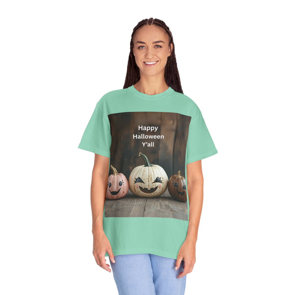 Happy Halloween Y'all T-shirt, Fall Pumpkin Tee, Unisex Halloween Apparel, Cute Halloween Gift, Autumn Wardrobe Essential