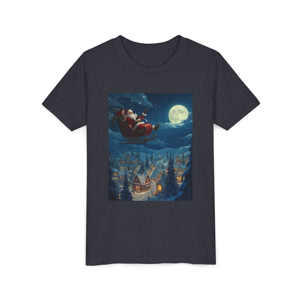 Christmas Santa Sleigh Youth Short Sleeve Tee