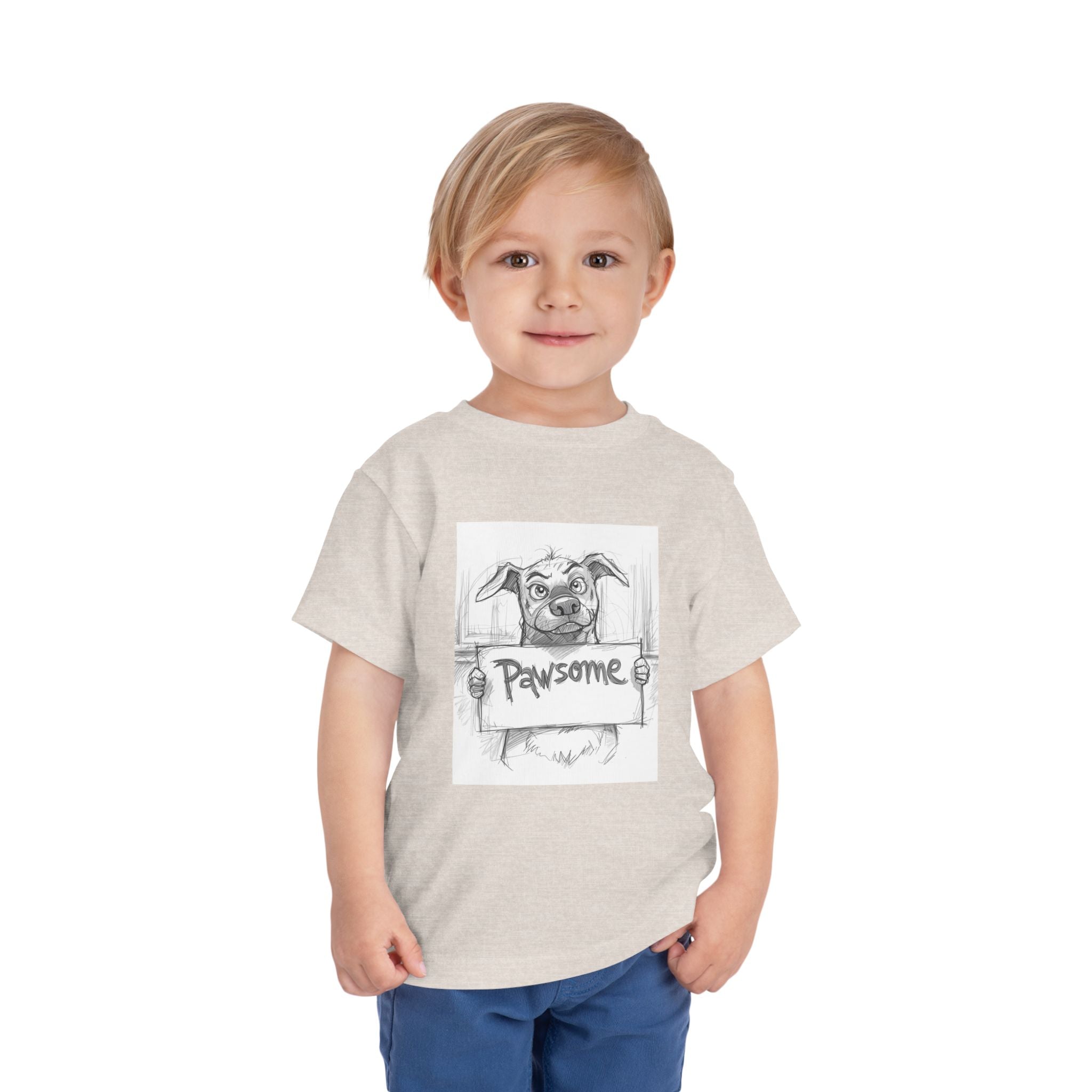 Pawsome Toddler Tee, Cute Dog Shirt for Kids, Pet Lover Gift, Playful Toddler Outfit, Birthday Gift, Animal Lover Apparel