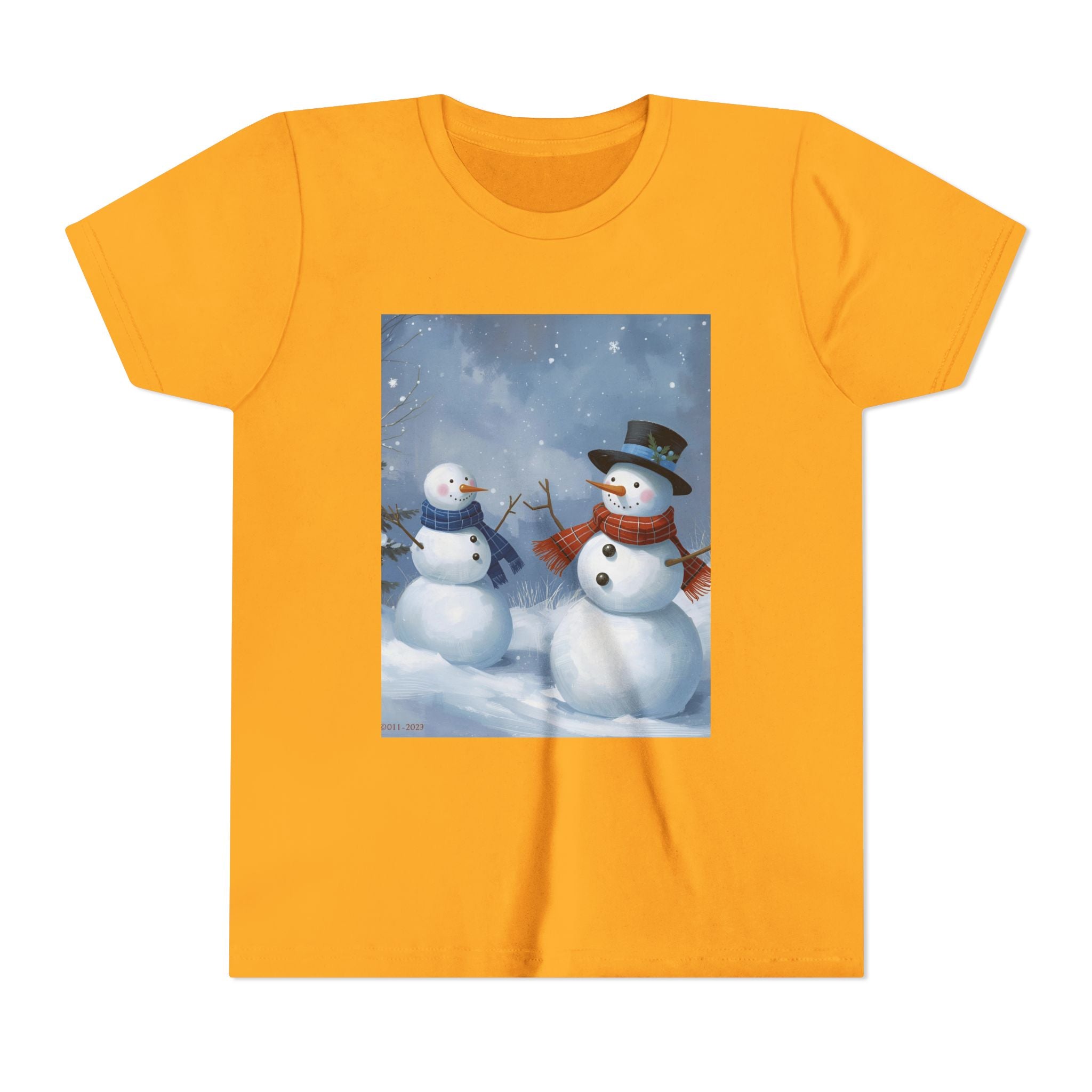 Christmas Snowman Family Youth Short Sleeve Tee