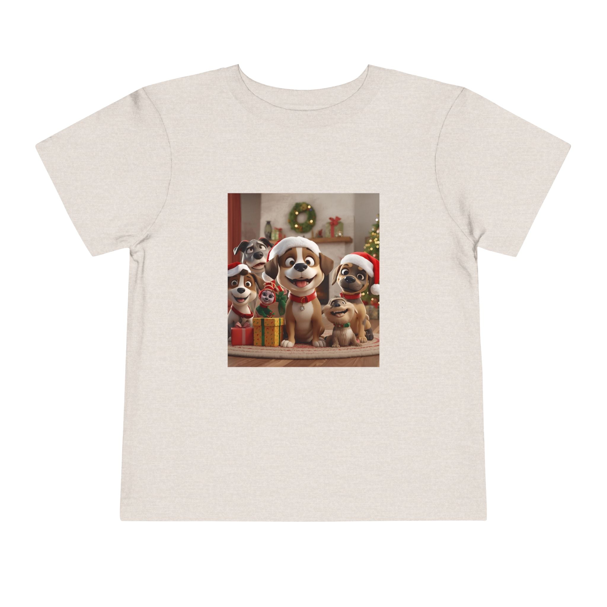 Cute Christmas Festive Puppy Toddler Tee, Cute Dog Christmas Shirt, Kids Holiday Clothing, Animal Lover Gift, Birthday Outfit