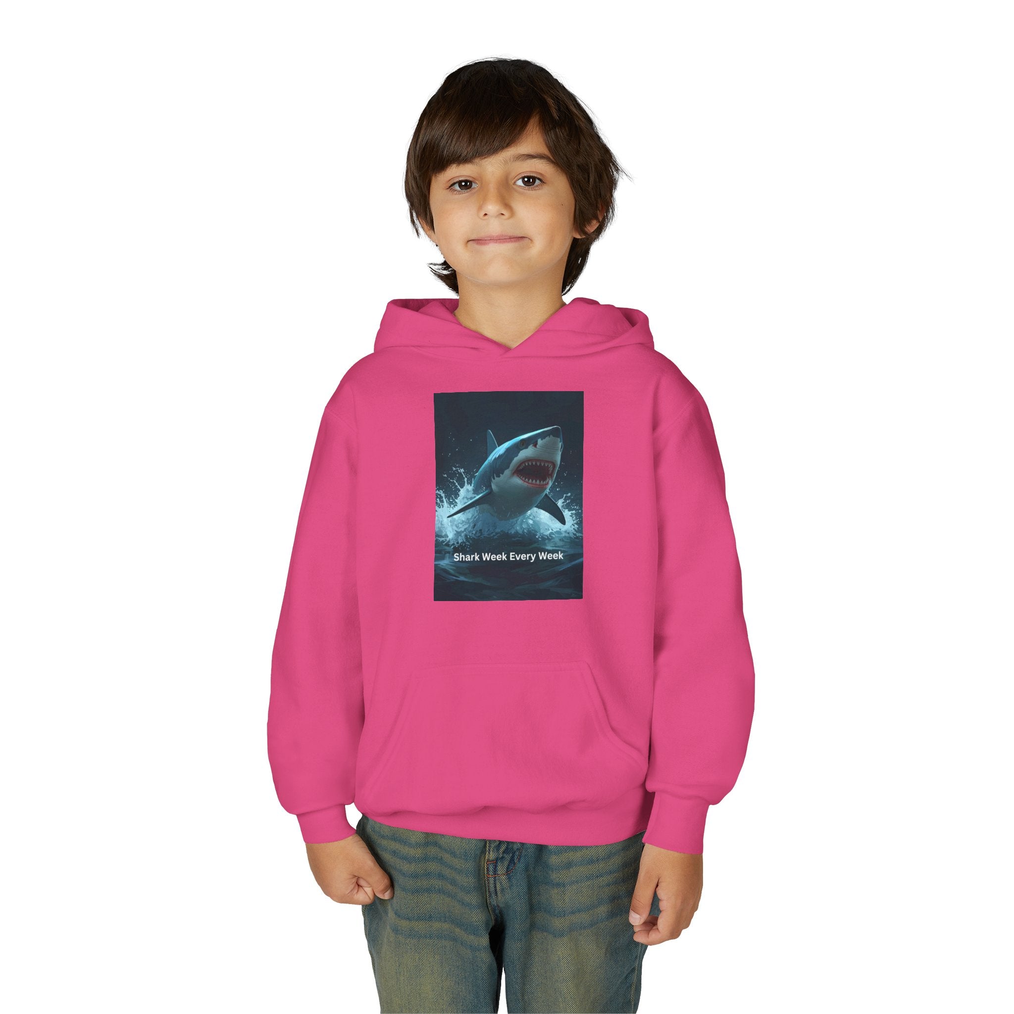 Shark Week Youth Hoodie - Fun, Comfortable Sweatshirt for Ocean Lovers, Kids Merchandise, Gift for Summer, Adventure Apparel, Sea Life Style
