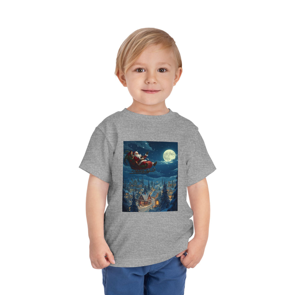 Christmas Santa Sleigh Toddler Short Sleeve Tee