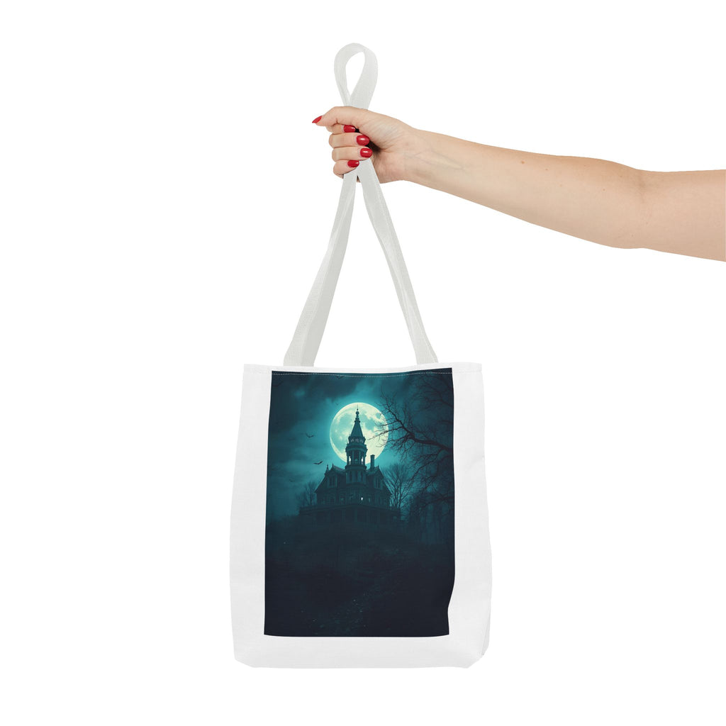 Haunting Moonlight Tote Bag, Gothic Halloween Bag, Spooky Night Carryall, Festival Tote, Eerie Gift for Horror Lovers