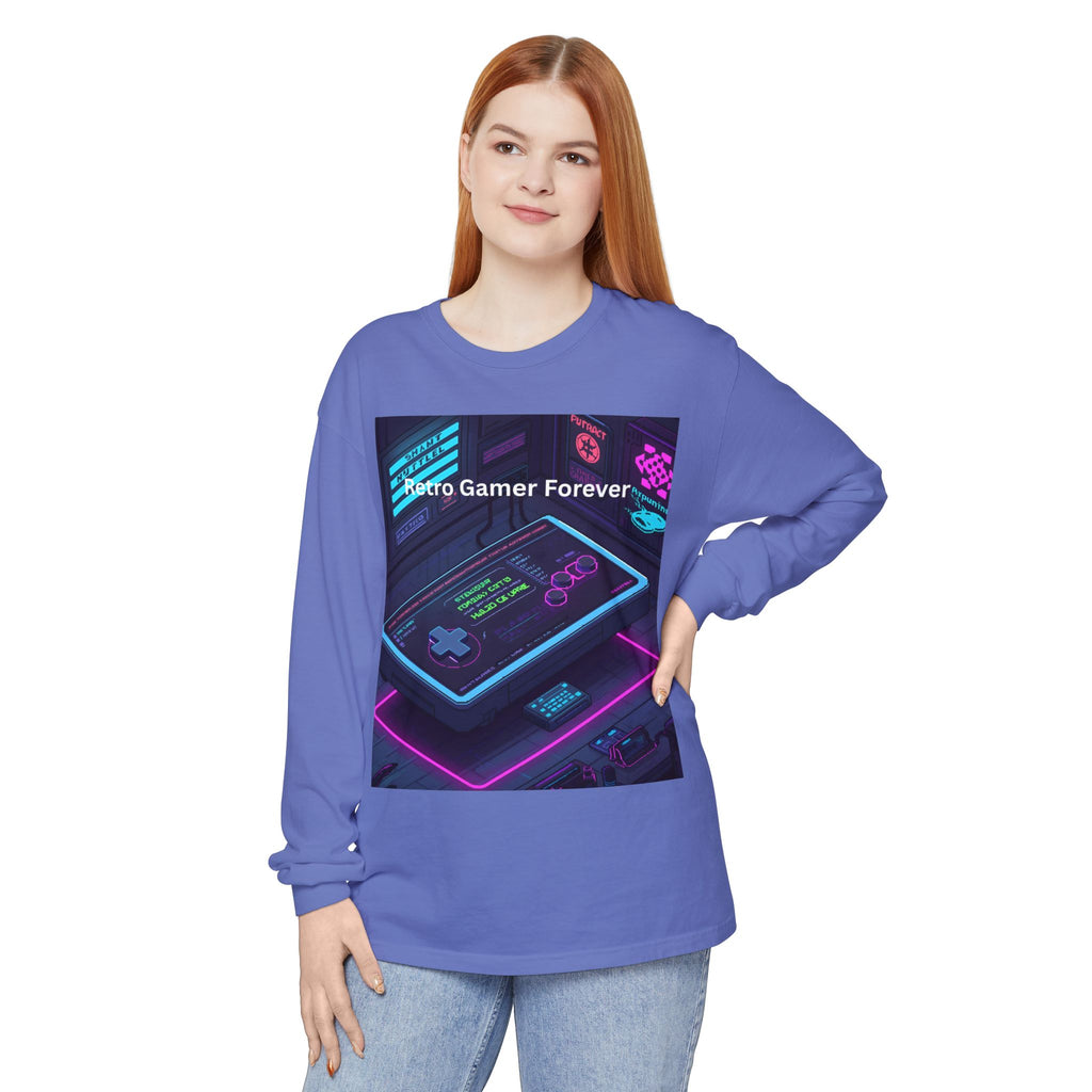 Retro Game Controller Unisex Garment-dyed Long Sleeve T-Shirt