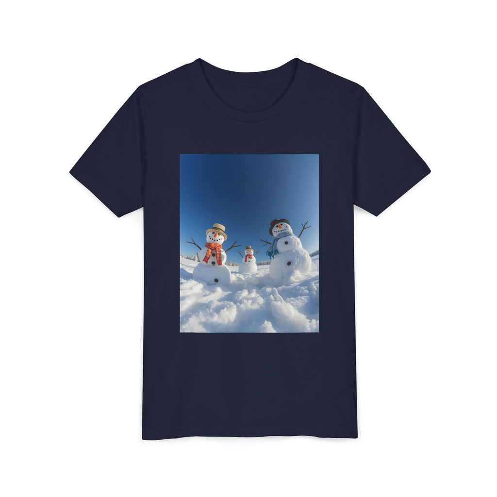 Festive Christmas Snowman Family Youth Short Sleeve Tee