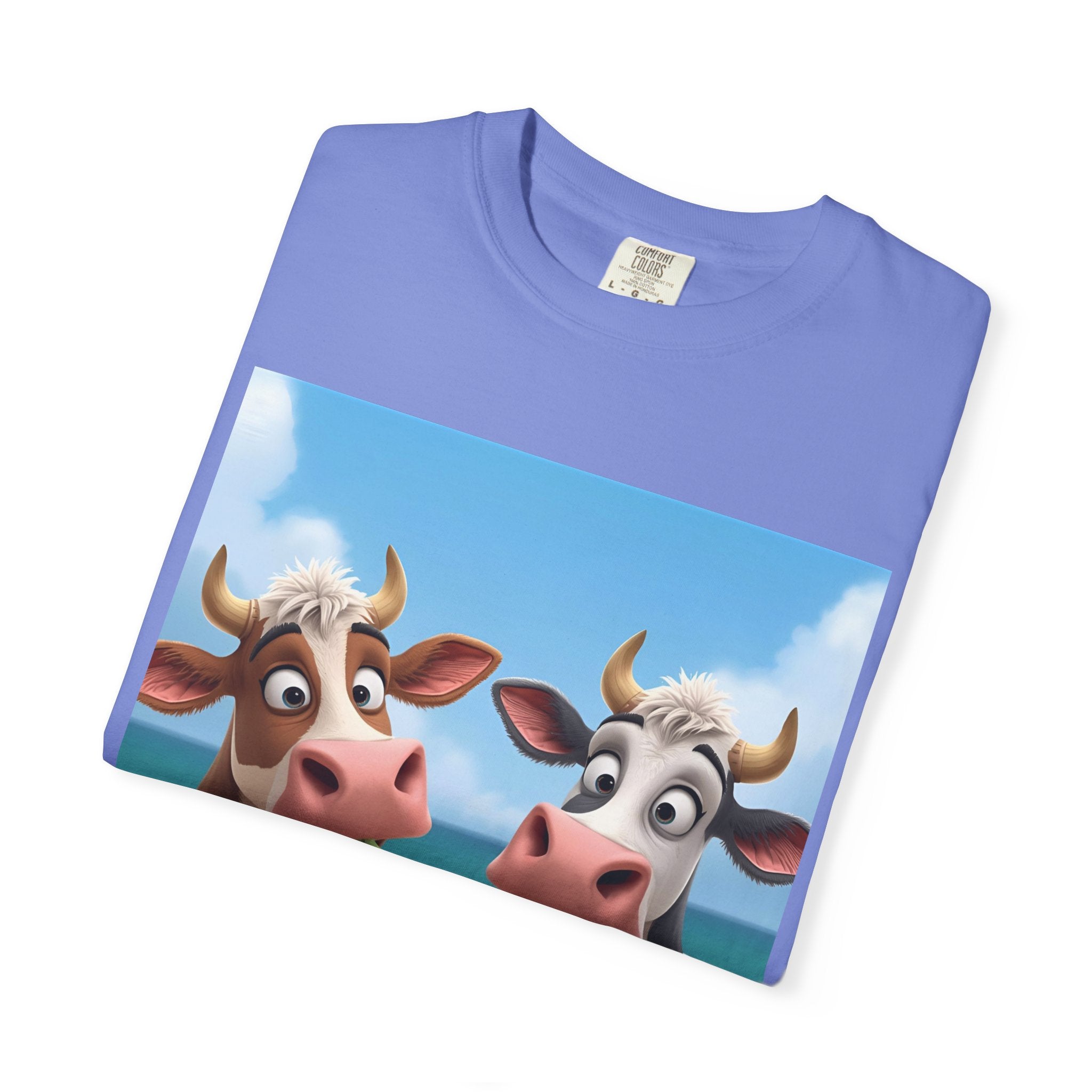 Beachy Cow Unisex Garment-Dyed T-shirt