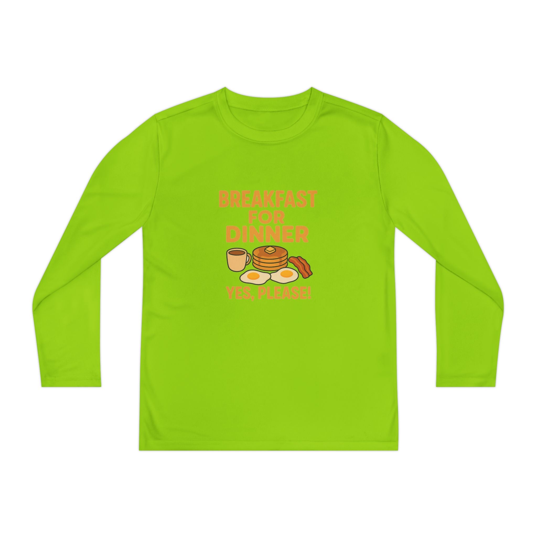 Breakfast For Dinner Youth Long Sleeve Competitor Tee