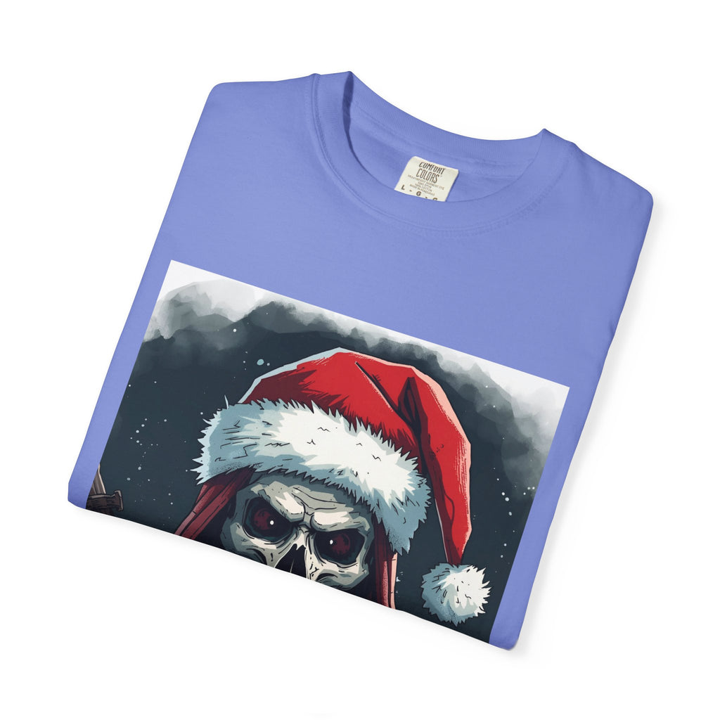 Spooky Santa Skull Graphic T-Shirt - Unisex Holiday Apparel, Christmas Gift, Casual Wear, Graphic Tee, Halloween Shirt