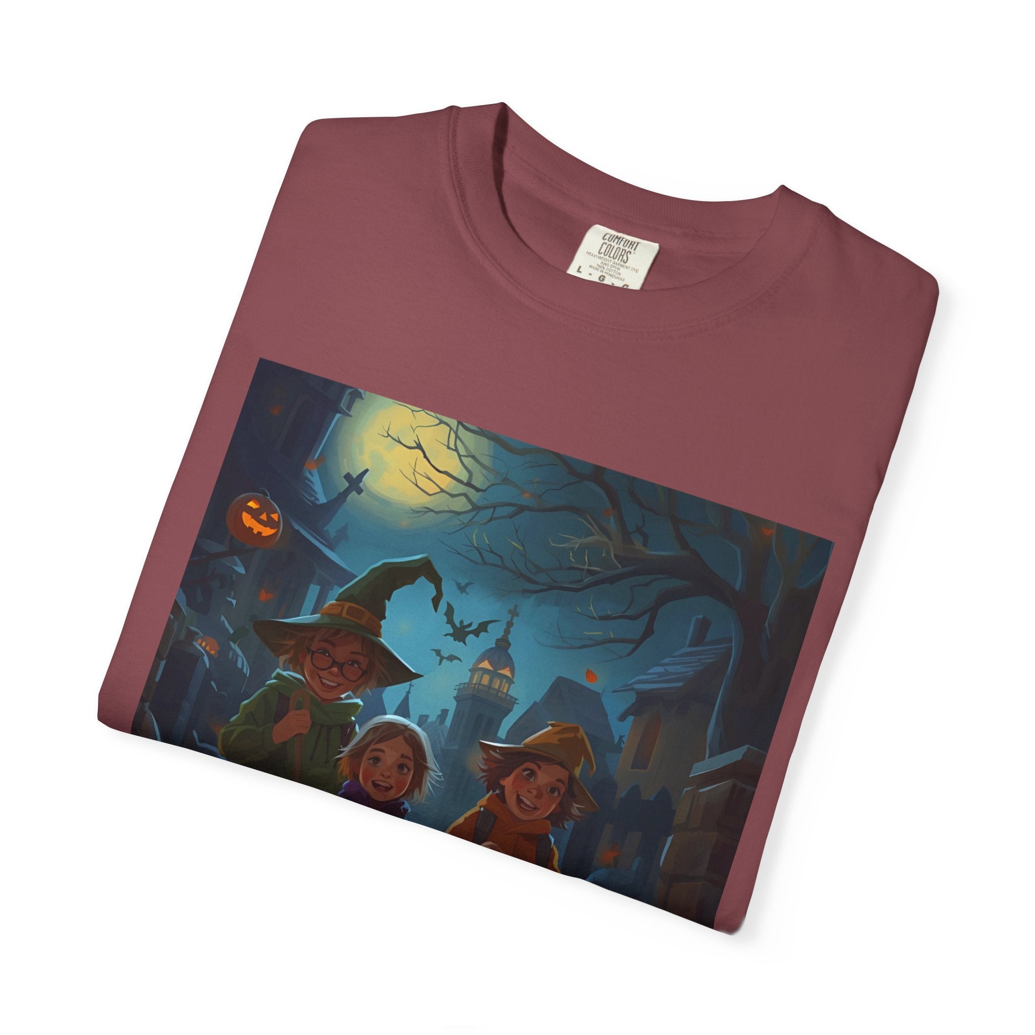 Halloween Kids T-Shirt, Spooky Season Shirt, Unisex Garment-Dyed Tee, Witch Costume Top, October Fest Apparel, Trick or Treat Shirt