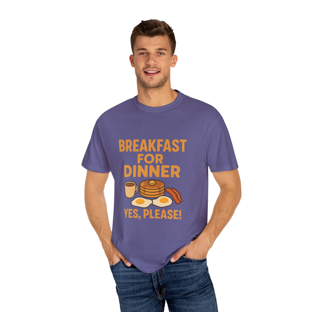 Whimsical Breakfast For Dinner T-Shirt, Foodie Gift, Funny Dinner Shirt, Comfort Wear, Casual Tee for Food Lovers
