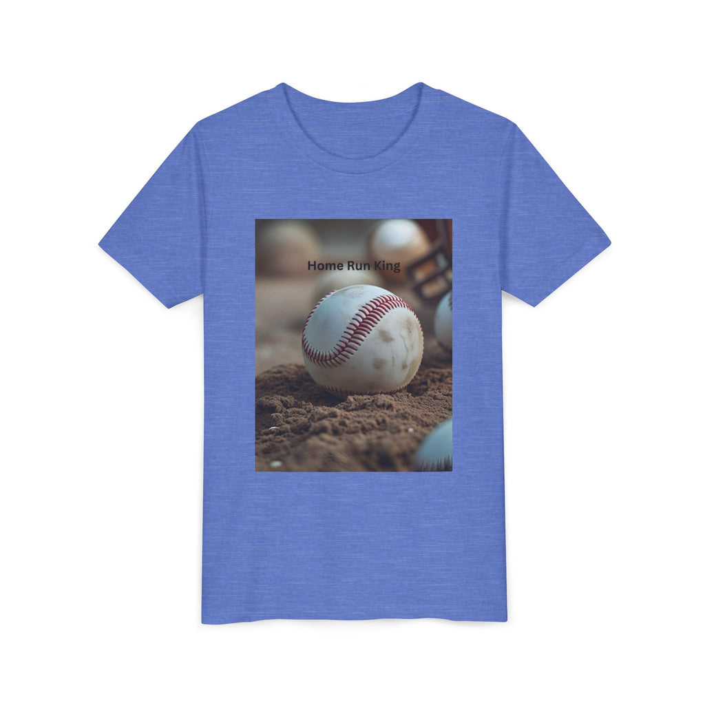 Home Run King Youth Tee, Baseball Shirt, Kids Sports Apparel, Gift for Young Athletes, Perfect for Birthdays, Sports Events, Team Spirit