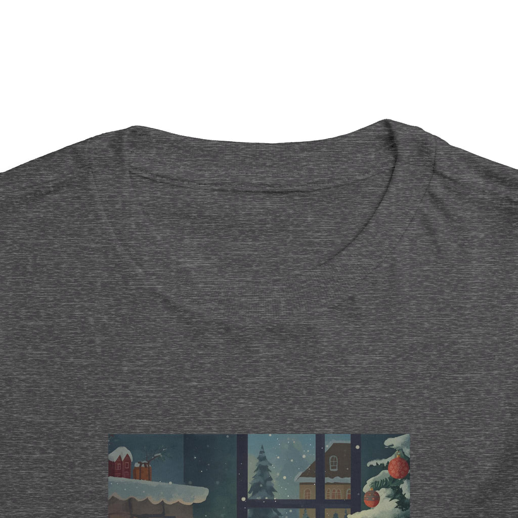 Cute Cat Christmas Festive Toddler Short Sleeve Tee