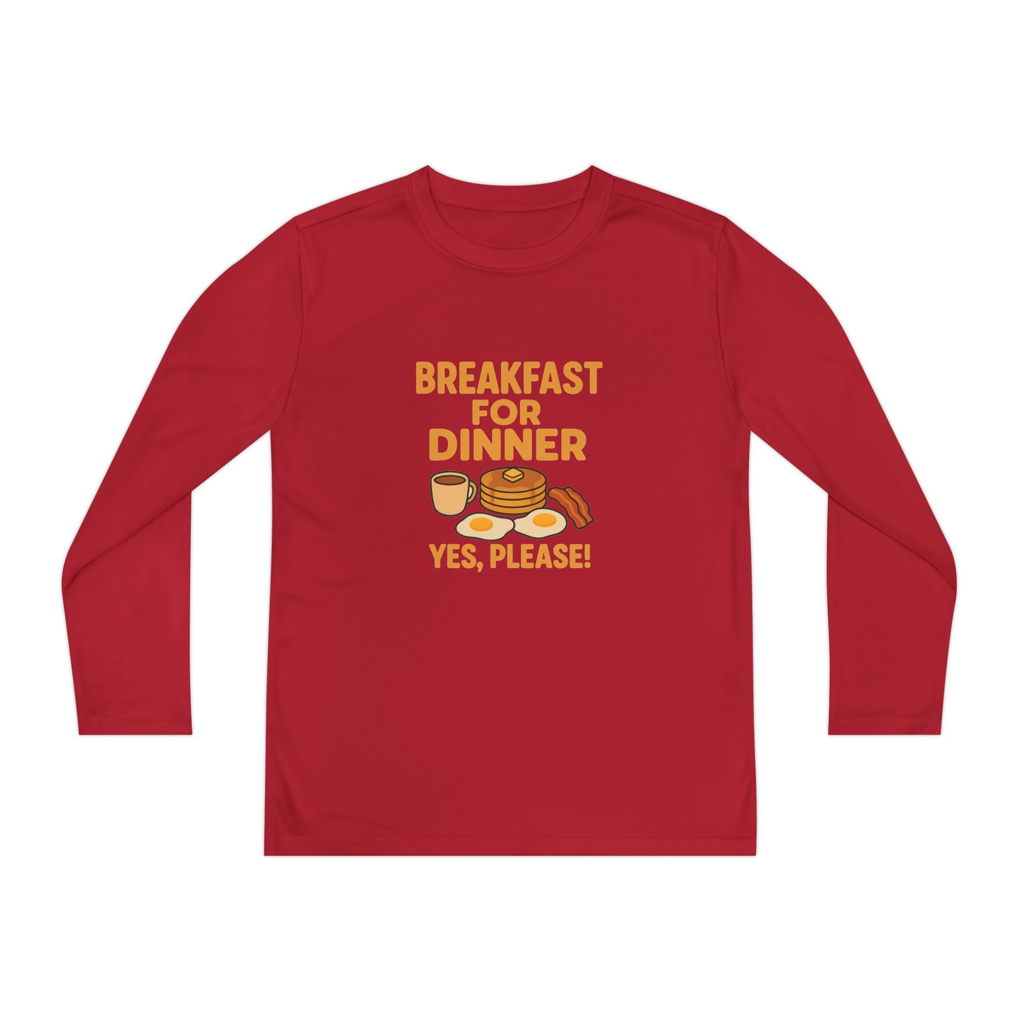 Breakfast For Dinner Youth Long Sleeve Competitor Tee
