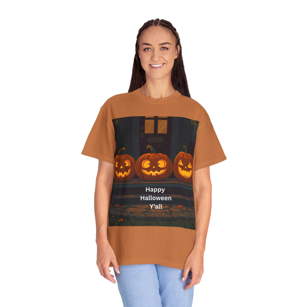 Happy Halloween Pumpkin Unisex T-shirt, Spooky Season Tee, Fall Festival Shirt, Pumpkin Graphic Top, Halloween Gift for Him/Her