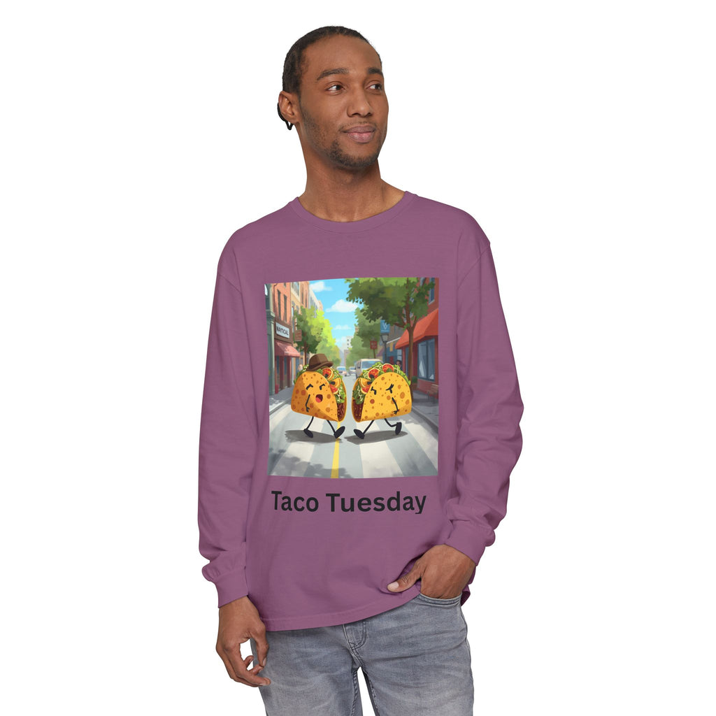 Taco Tuesday Unisex Garment-dyed Long Sleeve T-Shirt