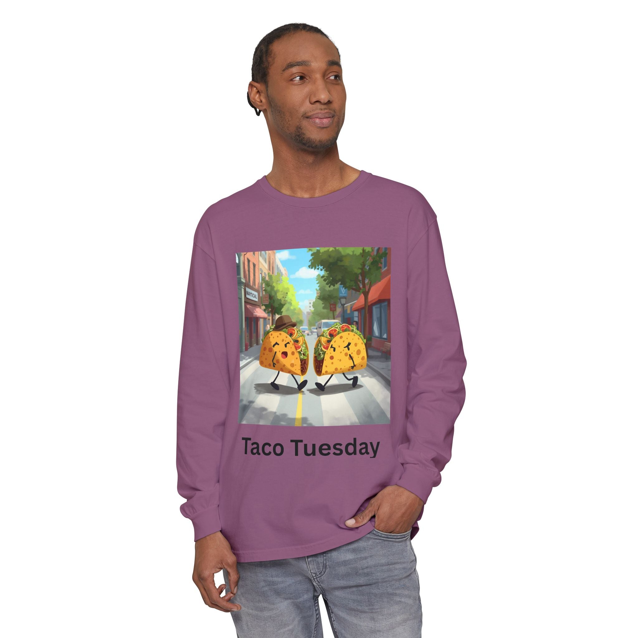 Taco Tuesday Unisex Garment-dyed Long Sleeve T-Shirt