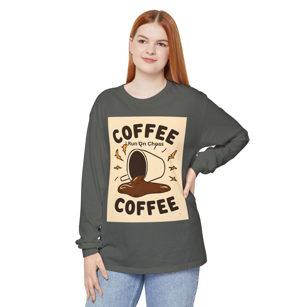 Coffee Coffee Unisex Garment-dyed Long Sleeve T-Shirt