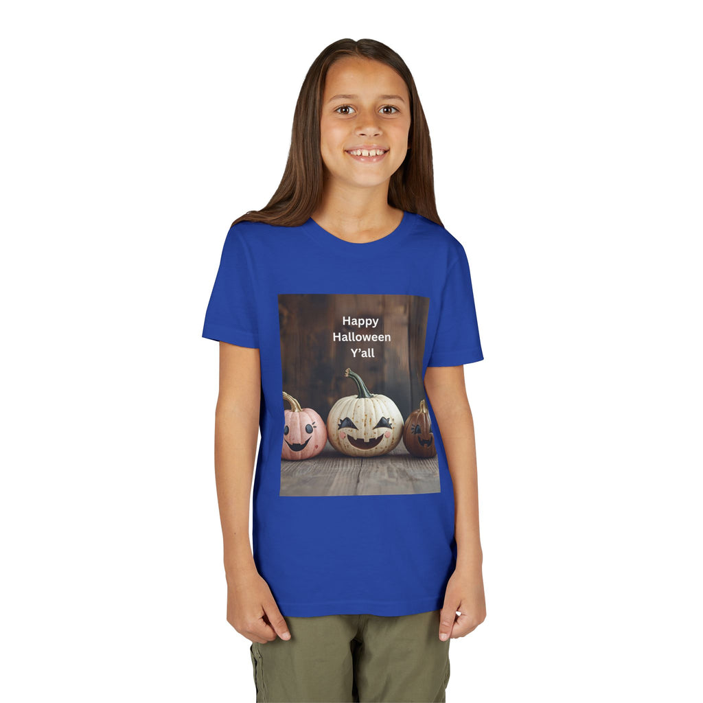 Happy Halloween Youth Tee, Kids Halloween Shirt, Pumpkin T-Shirt, Fall Festival Apparel, Trick or Treat Wear, Spooky Season Top