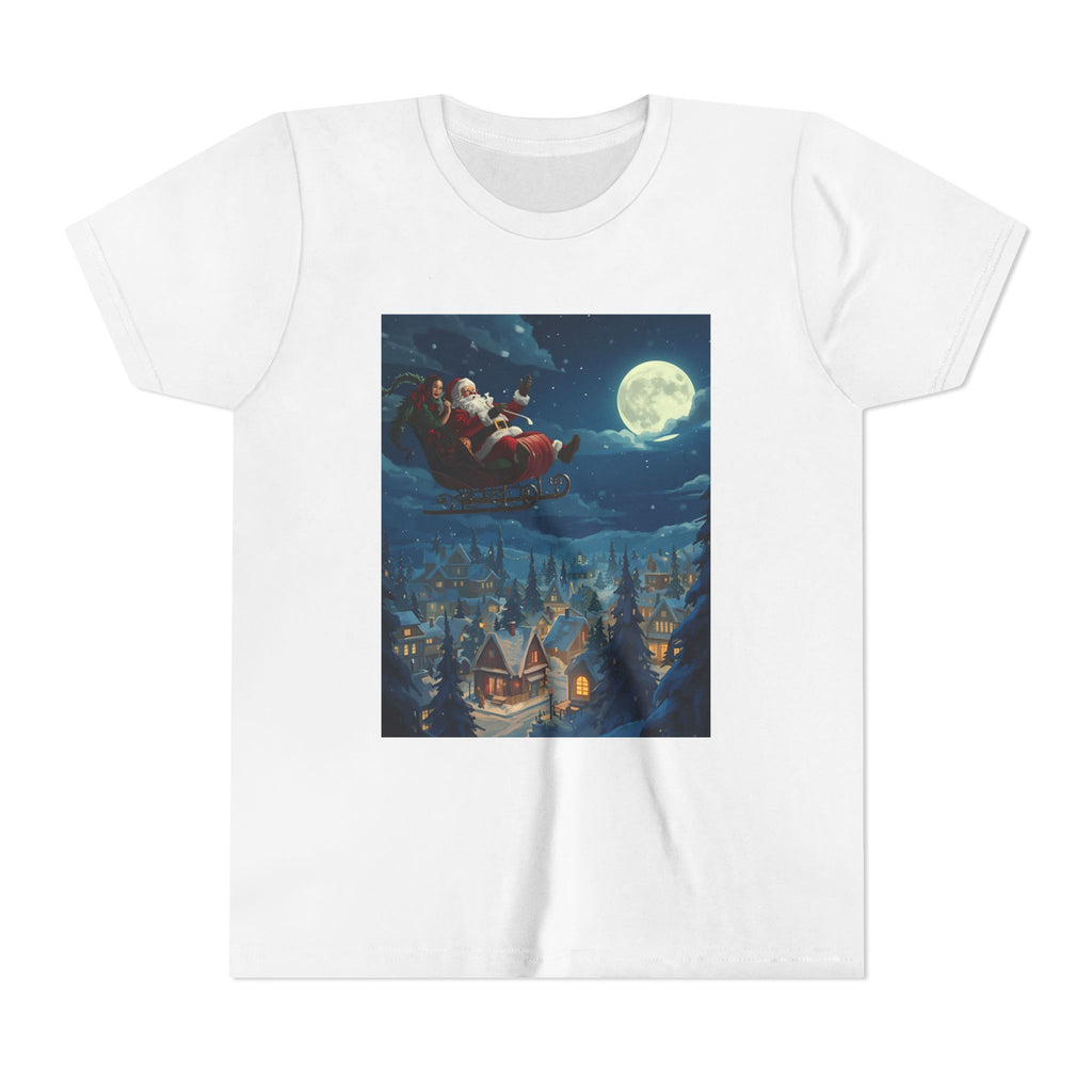 Christmas Santa Sleigh Youth Short Sleeve Tee