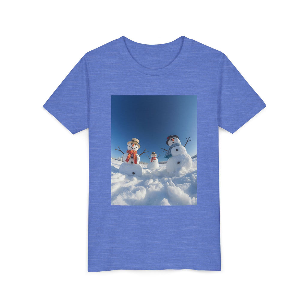 Festive Christmas Snowman Family Youth Short Sleeve Tee
