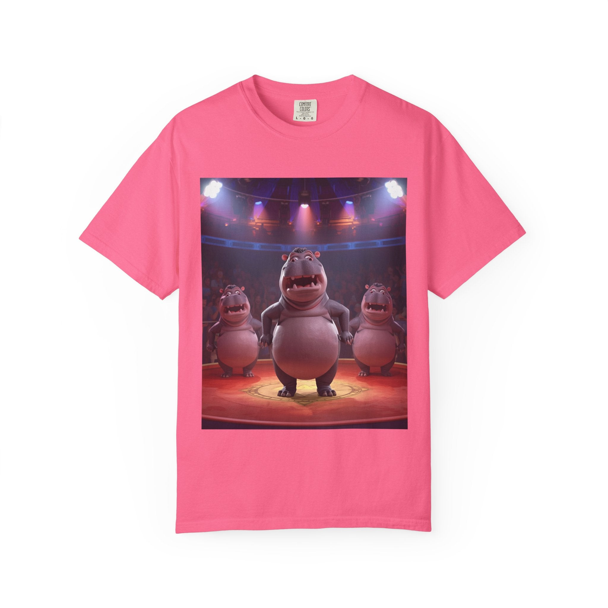 Fun Hippo Performance T-Shirt, Unisex Cotton Tee, Cartoon T-shirt, Gift for Kids, Animal Lover Shirt, Birthday Party Apparel