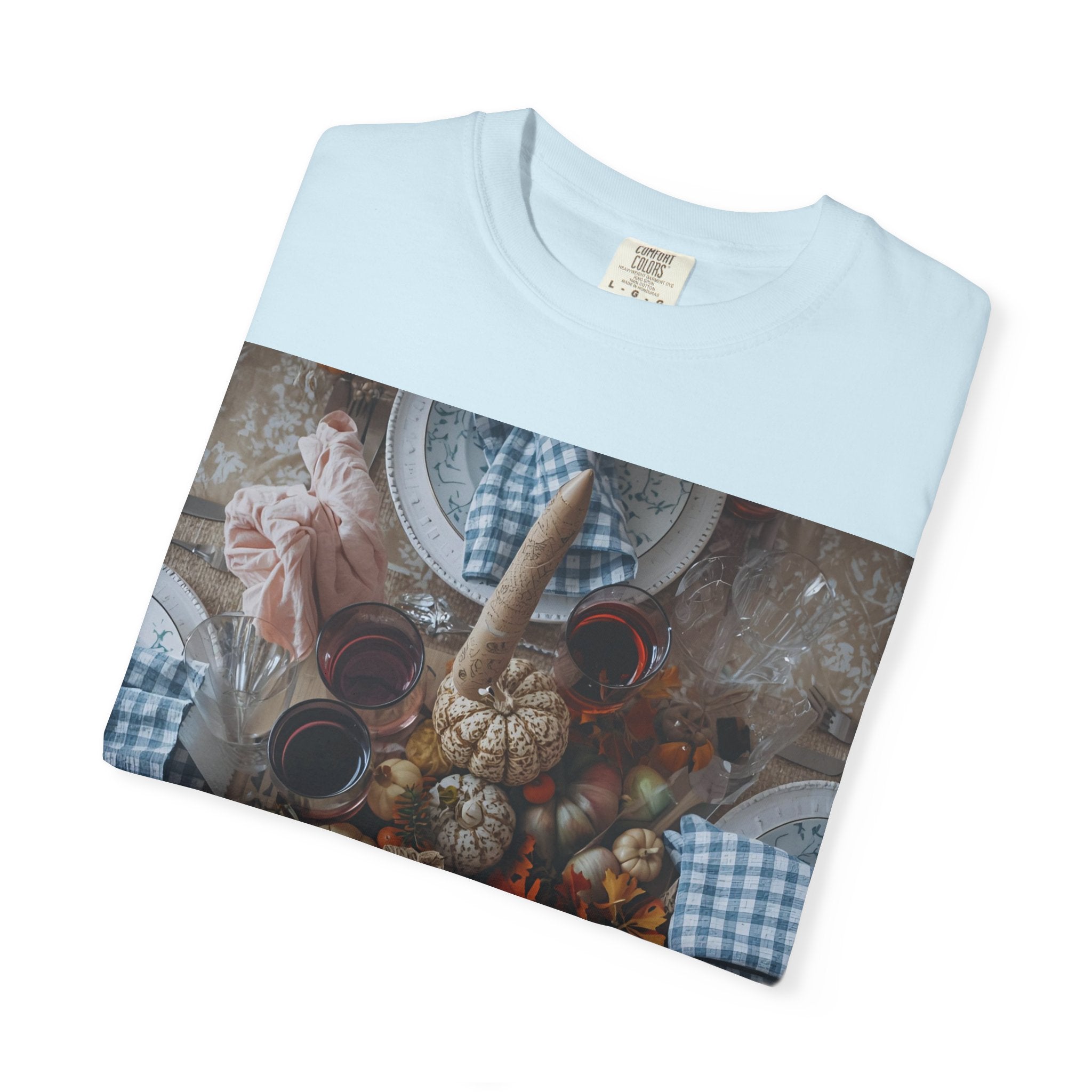 Rustic Gatherings Feast Unisex T-Shirt | Cozy Fall Apparel, Thanksgiving Casual Wear, Gift for Food Lovers, Unique Kitchen Decor, Autumn Gathering Tee