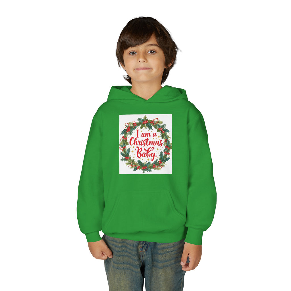I Am A Christmas Baby Youth Heavy Blend Hooded Sweatshirt