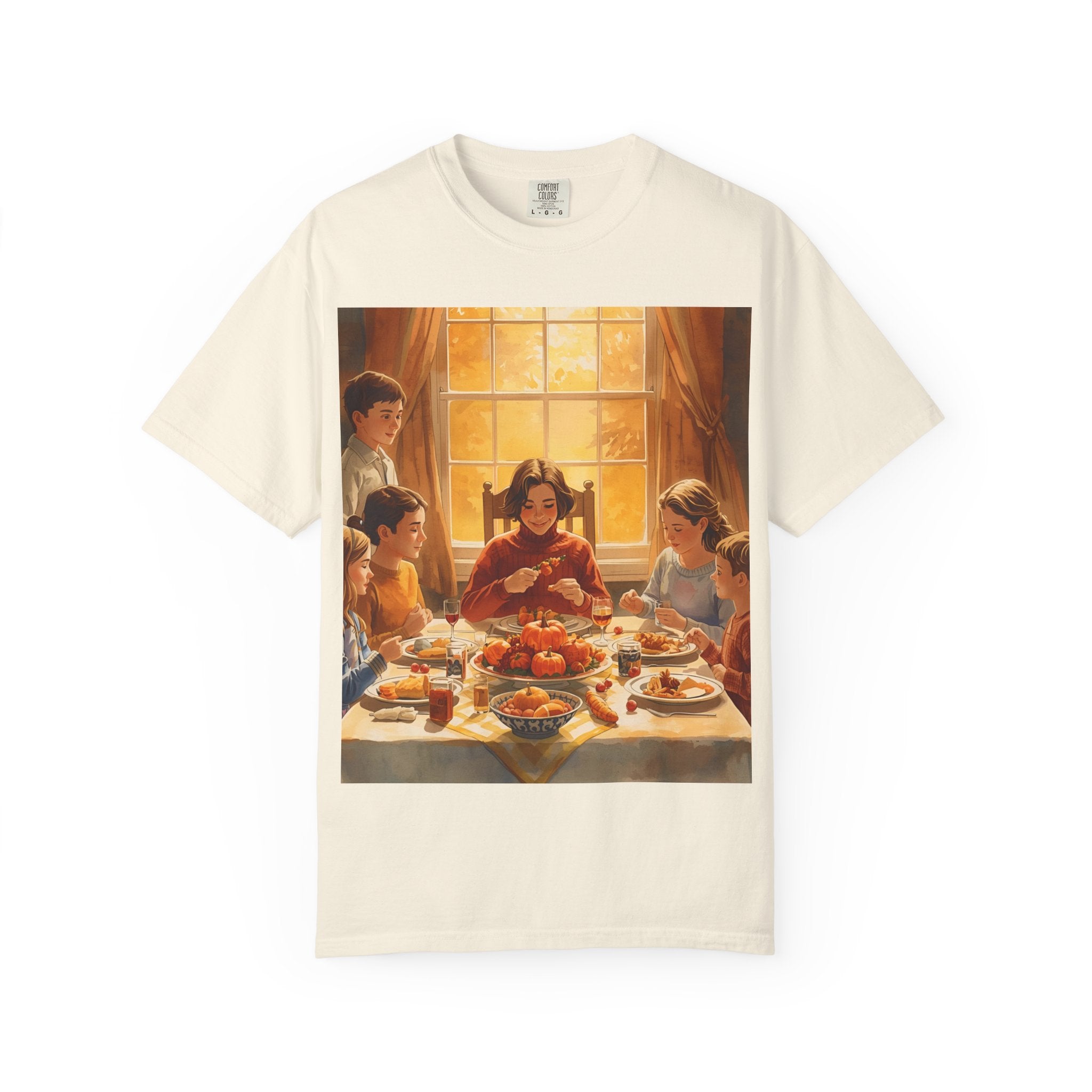 Thankful Family Dinner T-shirt, Unisex Tee, Fall Apparel, Cozy Top, Gift for Thanksgiving Lovers, Family Gathering Shirt