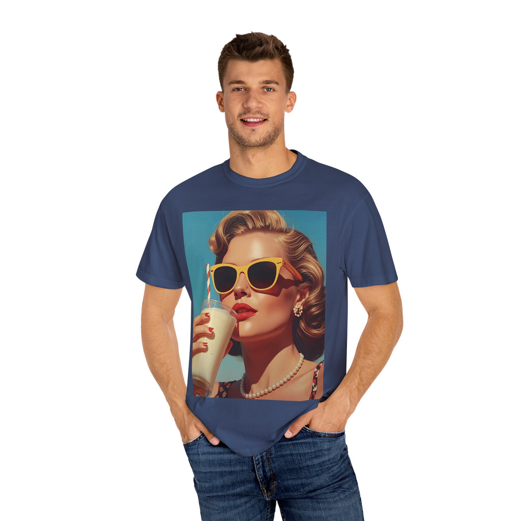 Retro Pop Art Summer Vibe T-shirt | Unisex Garment-Dyed Tee, Vintage Style Shirt, Trendy Summer Wear, Perfect Gift for Her, Casual Everyday Top