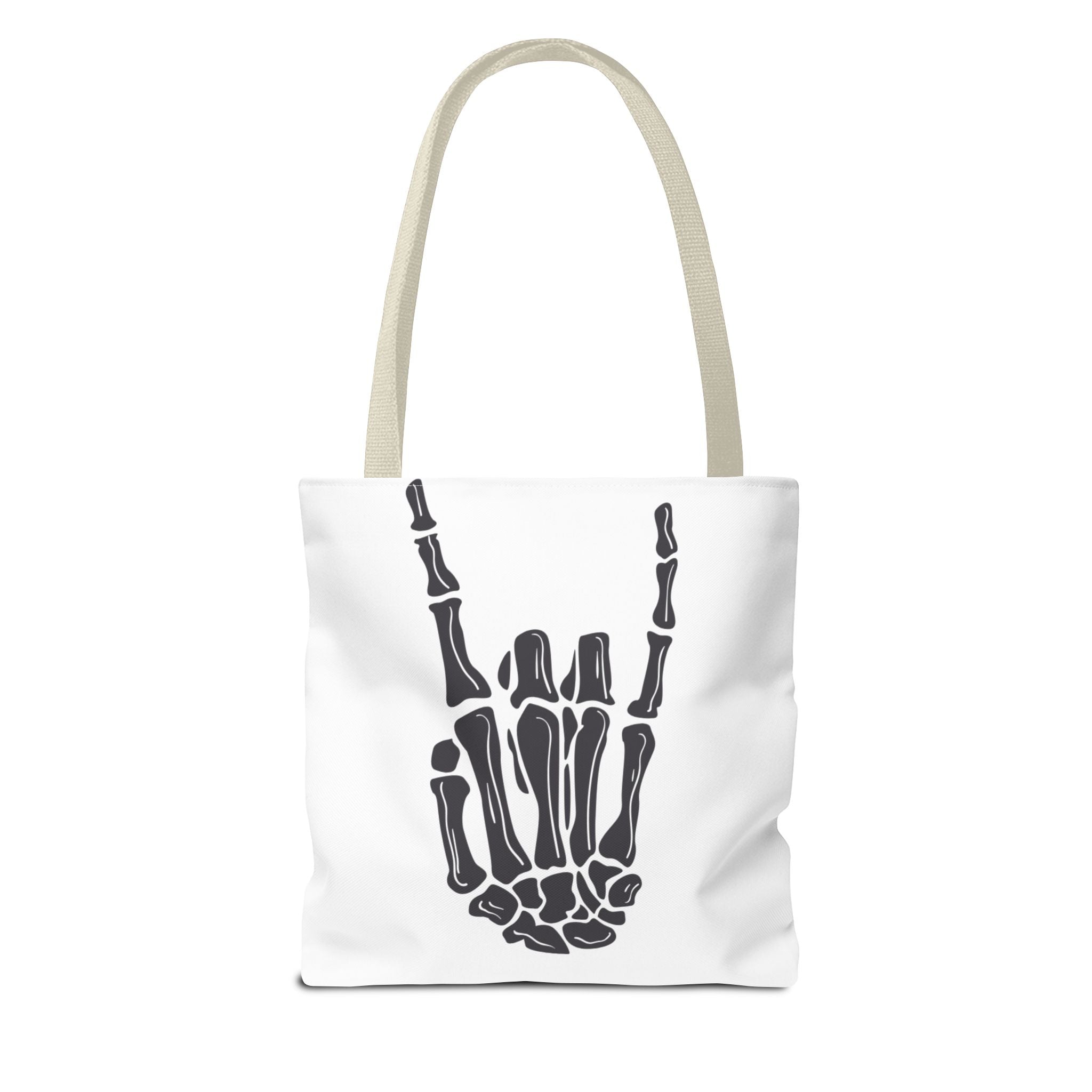 Rock On Skeleton Tote Bag, Goth Tote, Halloween Accessory, Cute Gift for Teens, Festival Bag, Band Merchandise