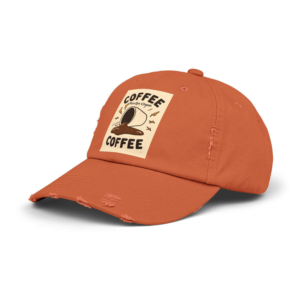 Coffee Coffee Unisex Distressed Cap