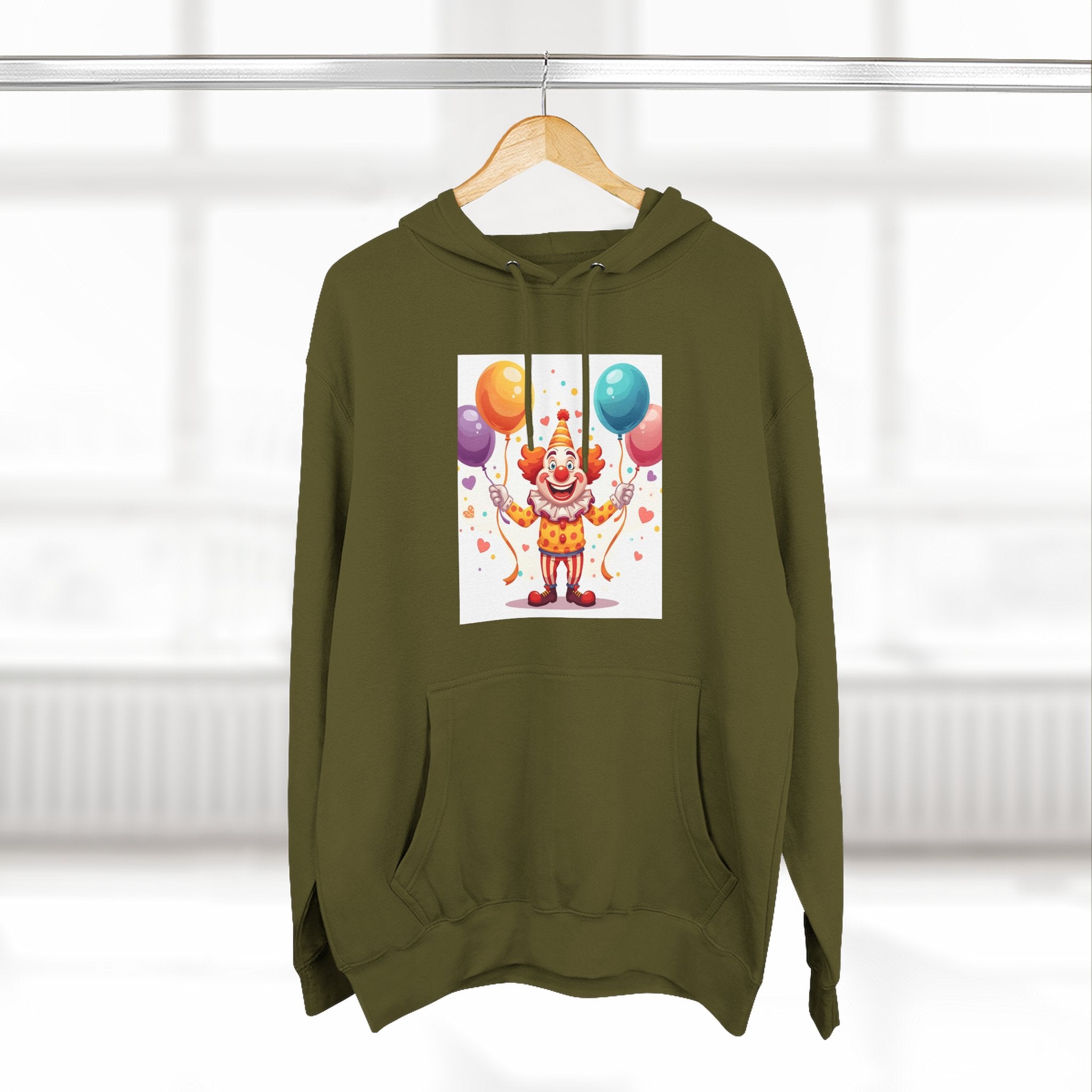 Clown Funny Three-Panel Fleece Hoodie