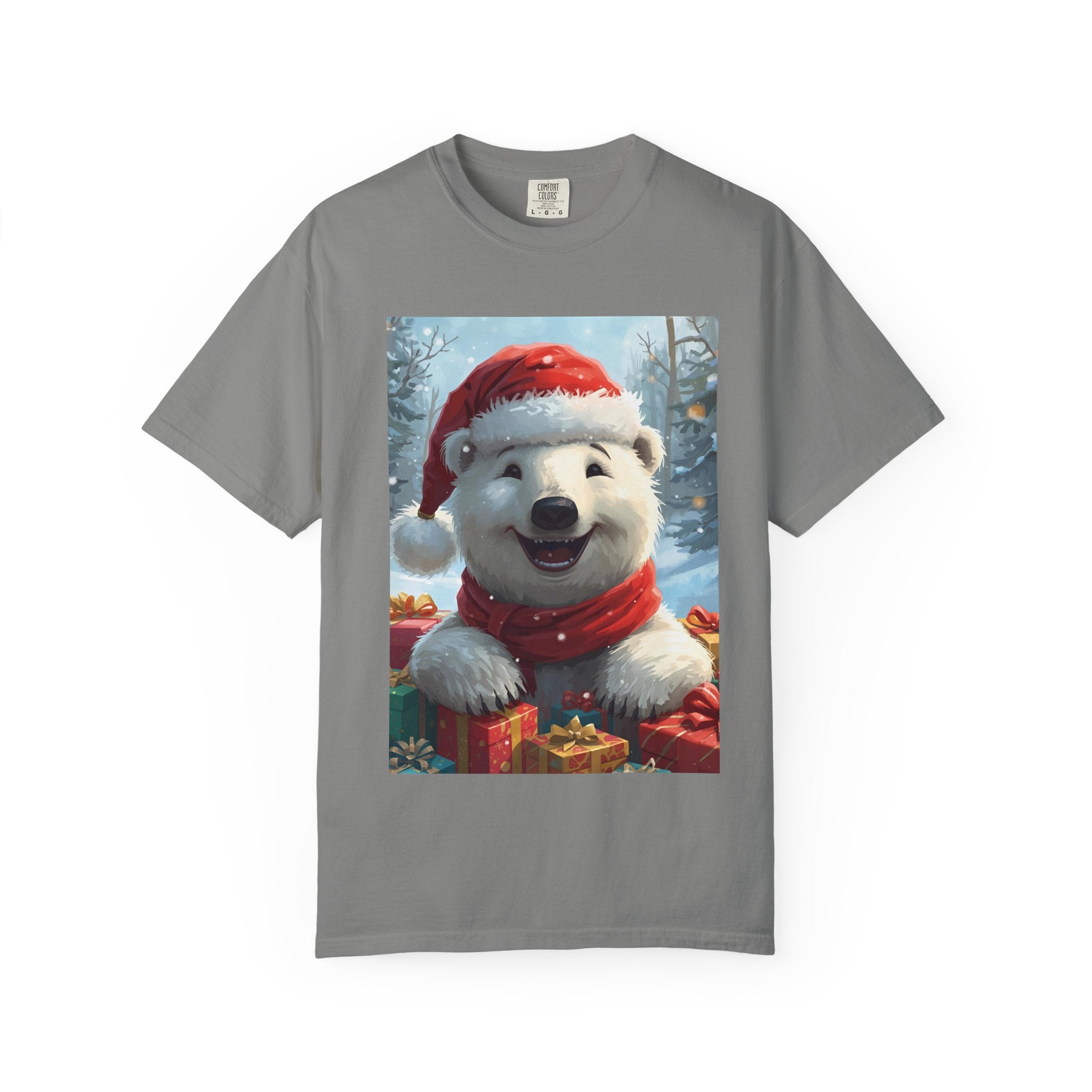 Christmas Polar Bear T-shirt, Holiday Tee, Unisex Gift Shirt, Winter Apparel, Cute Animal T-shirt