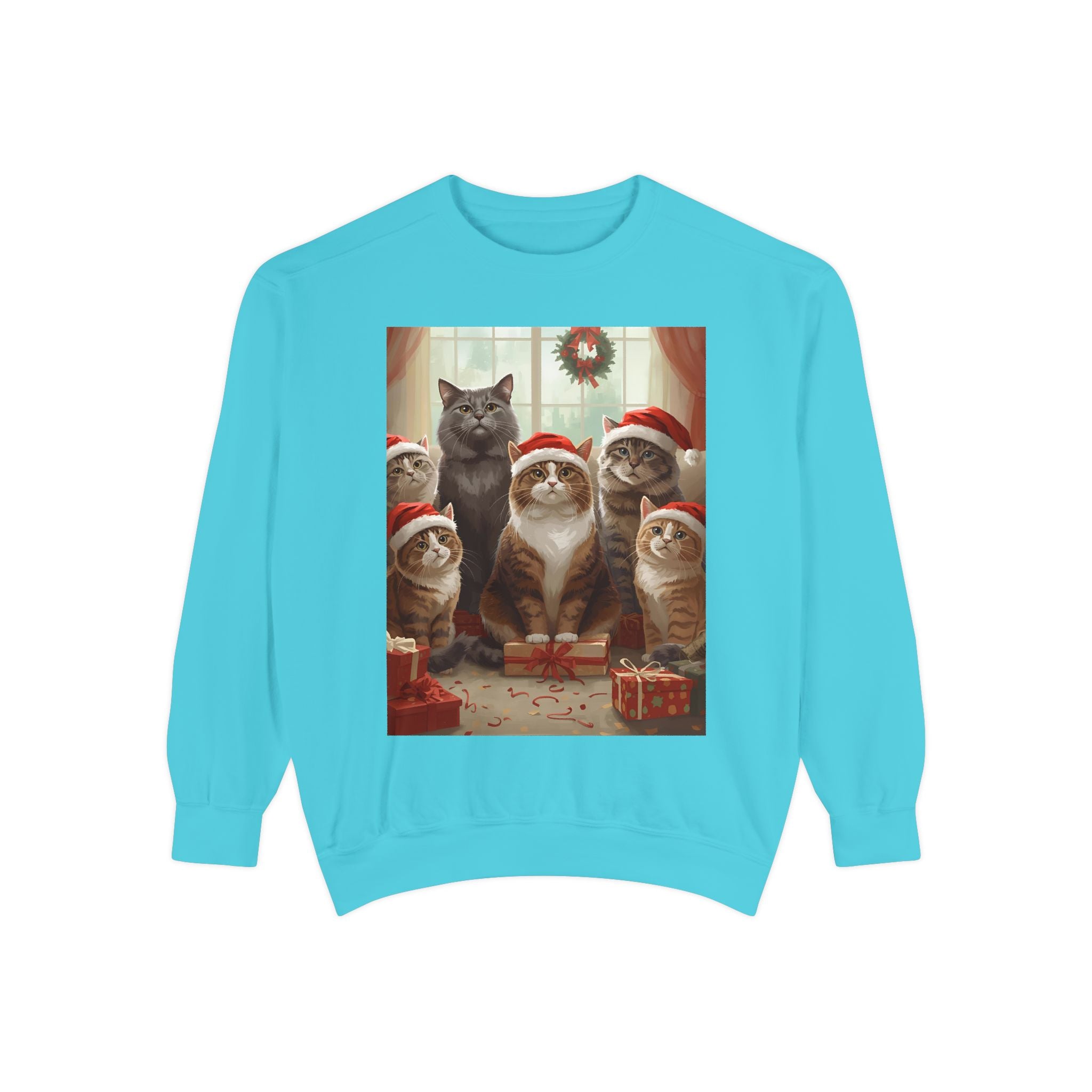 Cozy Holiday Cat Sweatshirt, Festive Sweatshirt for Cat Lovers, Christmas Gift for Pet Owners, Cute Cat Apparel, Winter Wardrobe Essential