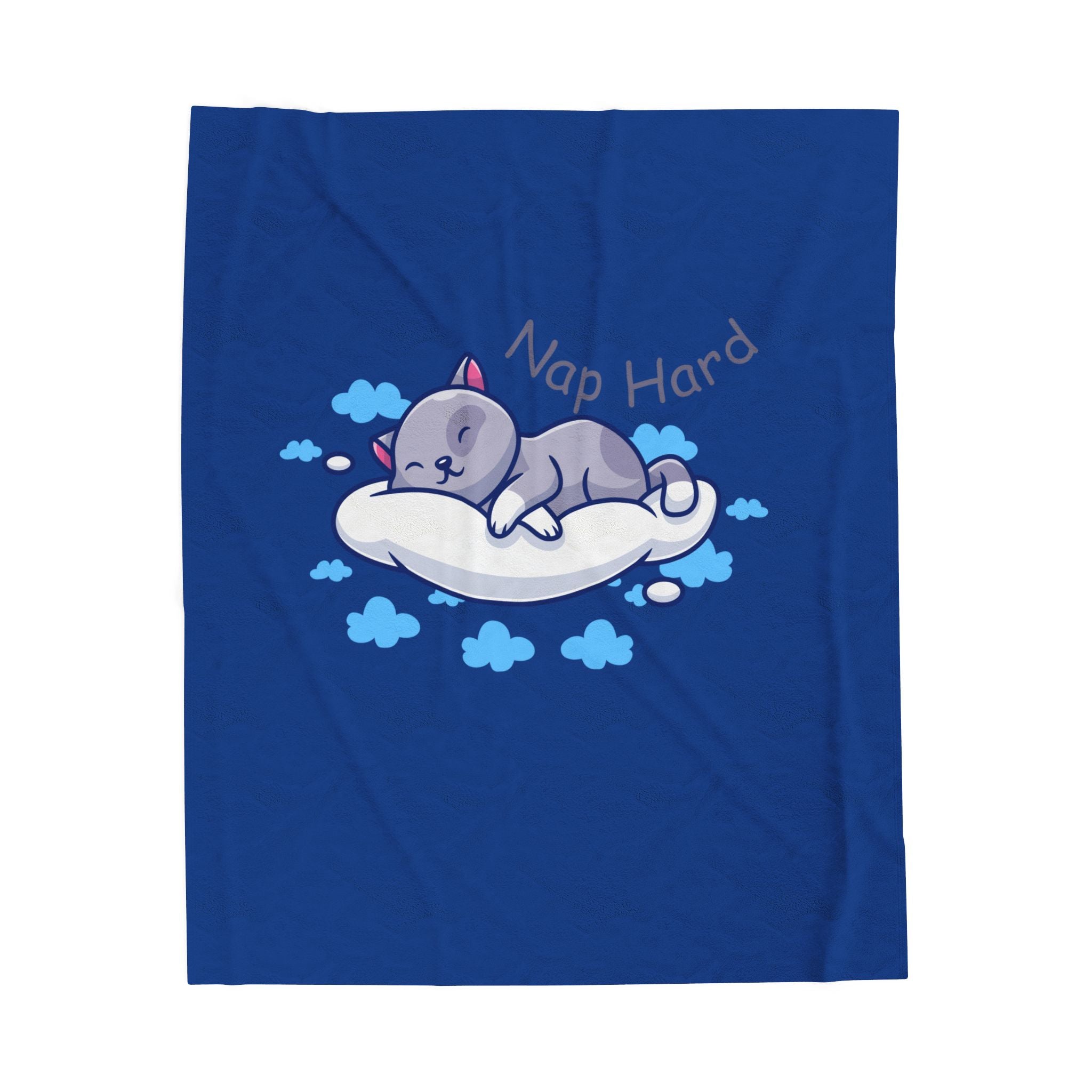 Cute Sleeping Cat Velveteen Plush Blanket