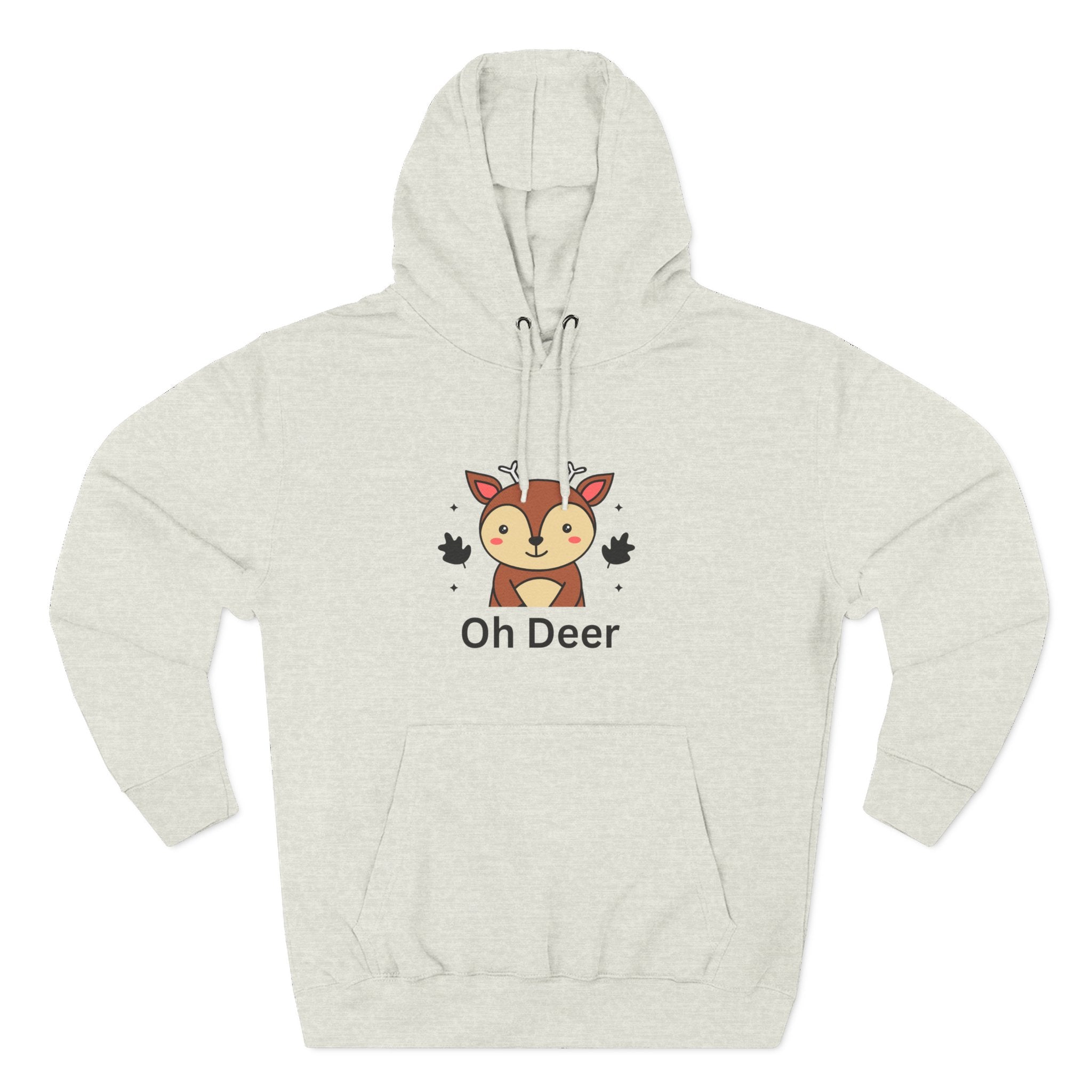 Oh Deer Fleece Hoodie - Cozy Wildlife Sweater, Cute Animal Apparel, Gifts for Nature Lovers, Cute Fall Outfit, Seasonal Comfort Wear